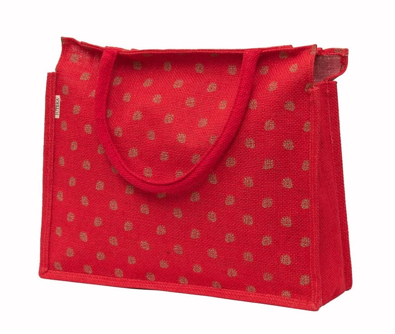 JUTEKA Unisex-adult Printed Red Color Grocery, Shopping, Multipurpose Jute Bag - Image 4