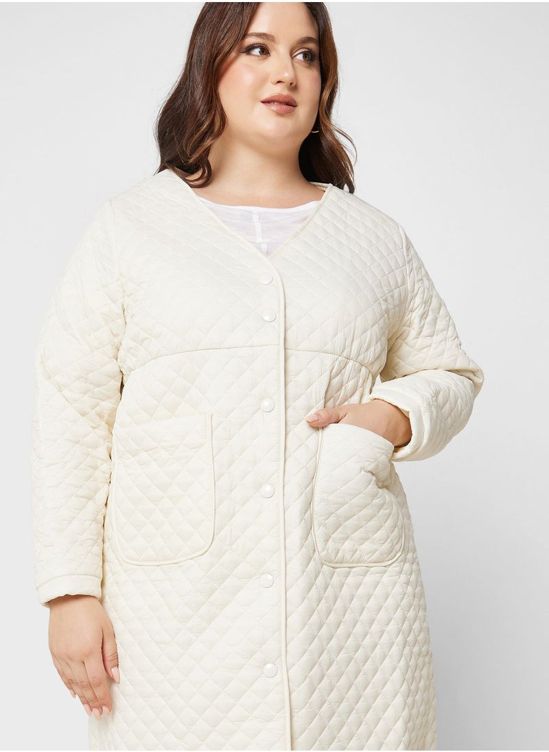 Ginger Plus - Pocket Detail Quilted Jacket - Image 1