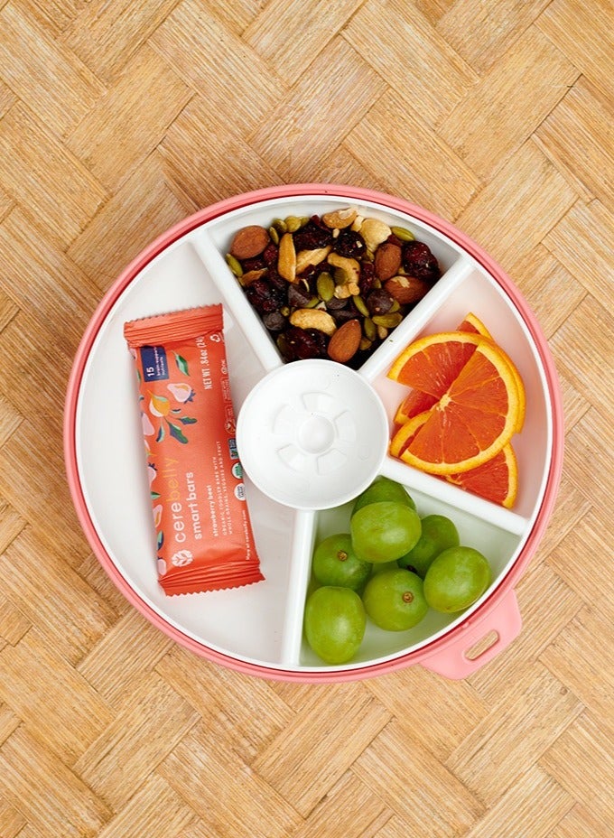GOBE Gobe Large Snack Spinner Bundle with Hand Strap and Sticker Sheet - Reusable Container 4 Compartt Dispenser & Sliding Door | BPA PVC Free Dishwasher Safe No Spill, Leakproof - Image 2