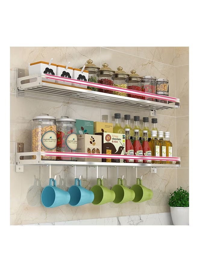 Beauenty Punch-Free Stainless Steel Wall-mounted Kitchen Racks Silver  - Image 5