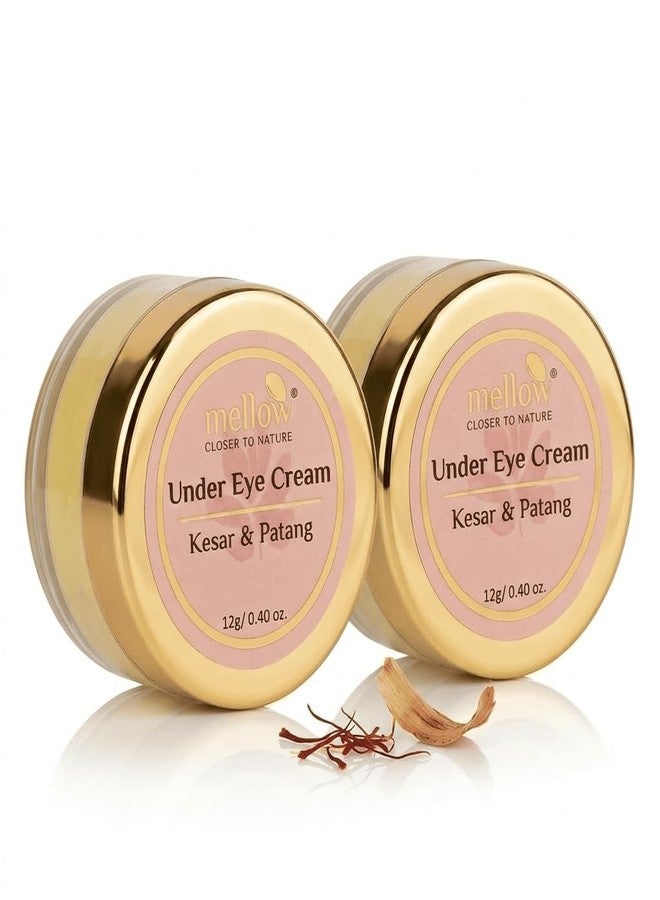 Mellow Under Eye Cream for Dark Circles & Puffiness (2 x 12gm) | Hydrating, Lightweight Daily Eye Care, for hollow eyes | Daily Eye Care for Smooth, Fresh-Looking Eyes, Fine Lines | Kesar & Patang | Ayurvedic Formula | Best for Men & Women | 94% Users Saw the result - Image 1