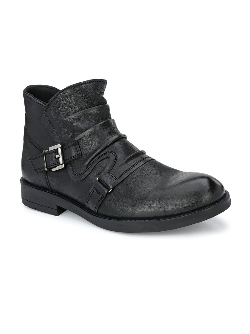 Delize Leather- Blackmen’s matt Tumbled Leather Ankle Boots 61583-8 - Image 1