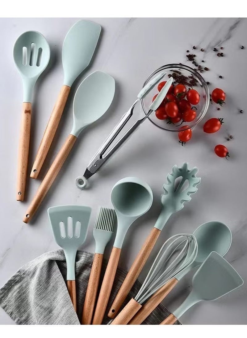 BT Kitchen Cooking Utensils Set, 12-piece Silicone Kitchen Utensils Set Non-stick Cookware set Is Heat-resistant, BPA-Free, Kitchen Tools set, spoon, spatula - Image 2