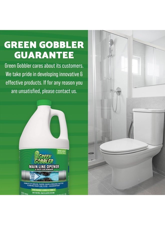 Green Gobbler أفضل منظف بالوعة رئيسي | منظف بالوعة مزيل انسداد الشعر | يعمل على الخطوط الرئيسية، والمصارف، والأحواض، والمراحيض، والدشات، وأحواض المطبخ | 64 أونصة سائلة. - Image 3