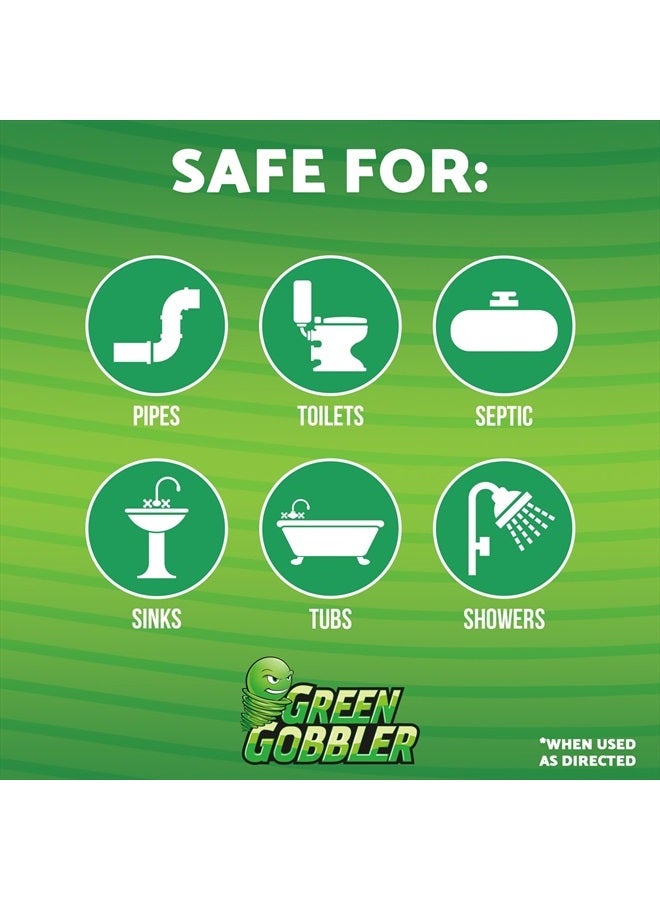 Green Gobbler أفضل منظف بالوعة رئيسي | منظف بالوعة مزيل انسداد الشعر | يعمل على الخطوط الرئيسية، والمصارف، والأحواض، والمراحيض، والدشات، وأحواض المطبخ | 64 أونصة سائلة. - Image 4