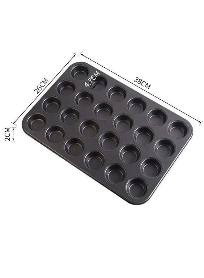 Bukela Nonstick Muffin Pan, Mini Cupcake Pans Set, Muffin Tins for Baking, 24-Cup, Black - Image 5