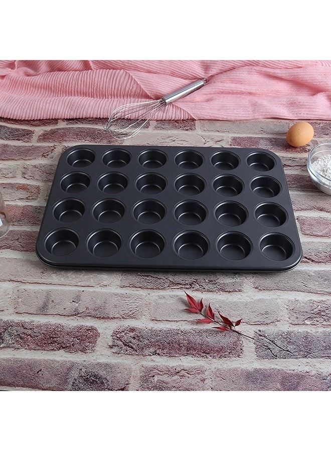 Bukela Nonstick Muffin Pan, Mini Cupcake Pans Set, Muffin Tins for Baking, 24-Cup, Black - Image 1