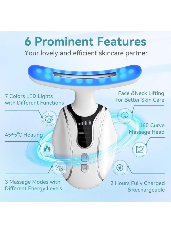 Advanced Beauty Device for Face & Neck - Soothes Skin, Improves Contour Appearance, Features LED & Warm Massage for Relaxing Facial Care - Image 2
