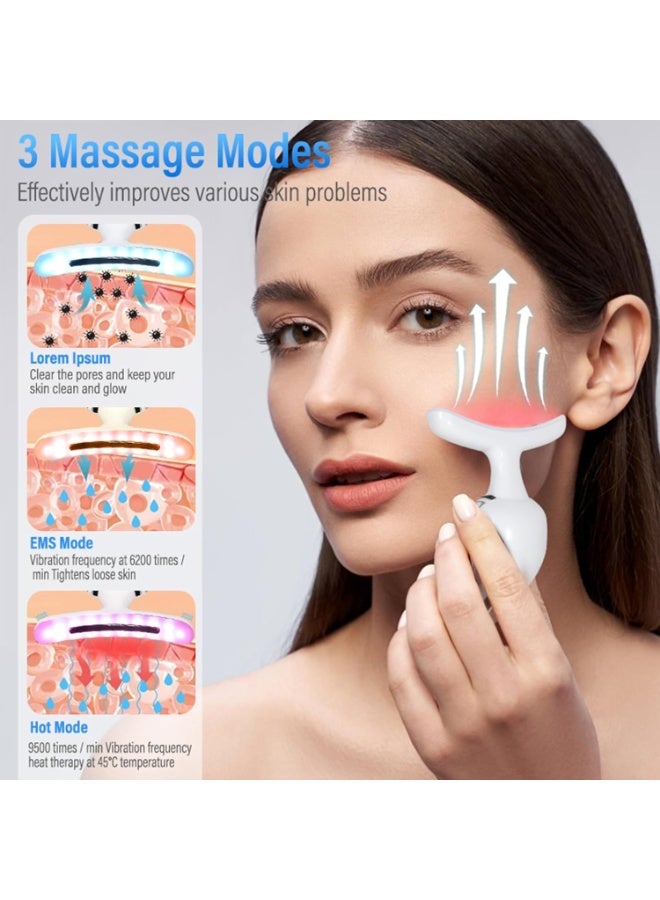 Advanced Beauty Device for Face & Neck - Soothes Skin, Improves Contour Appearance, Features LED & Warm Massage for Relaxing Facial Care - Image 3