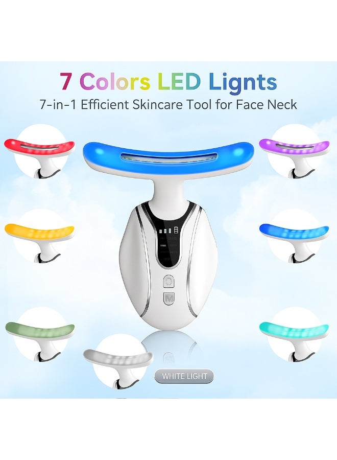 Advanced Beauty Device for Face & Neck - Soothes Skin, Improves Contour Appearance, Features LED & Warm Massage for Relaxing Facial Care - Image 4