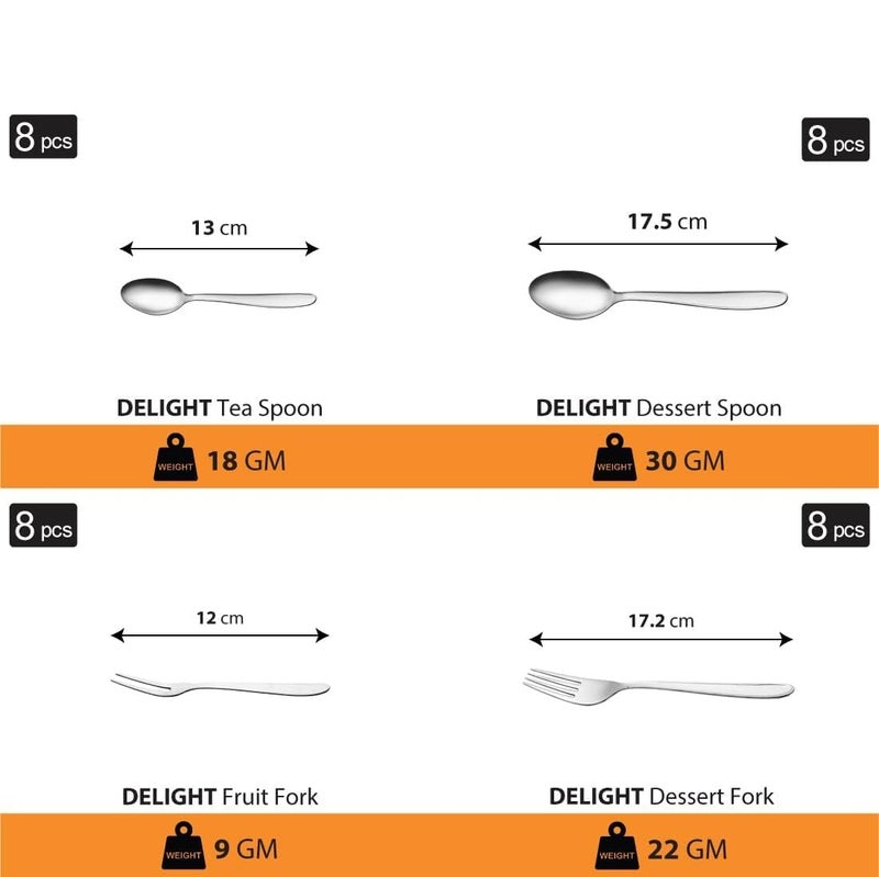 RJ kitchenware Store طقم عشاء ستانلس ستيل ديللايت (90 قطعة) من متجر RJ للأدوات المنزلية - Image 5