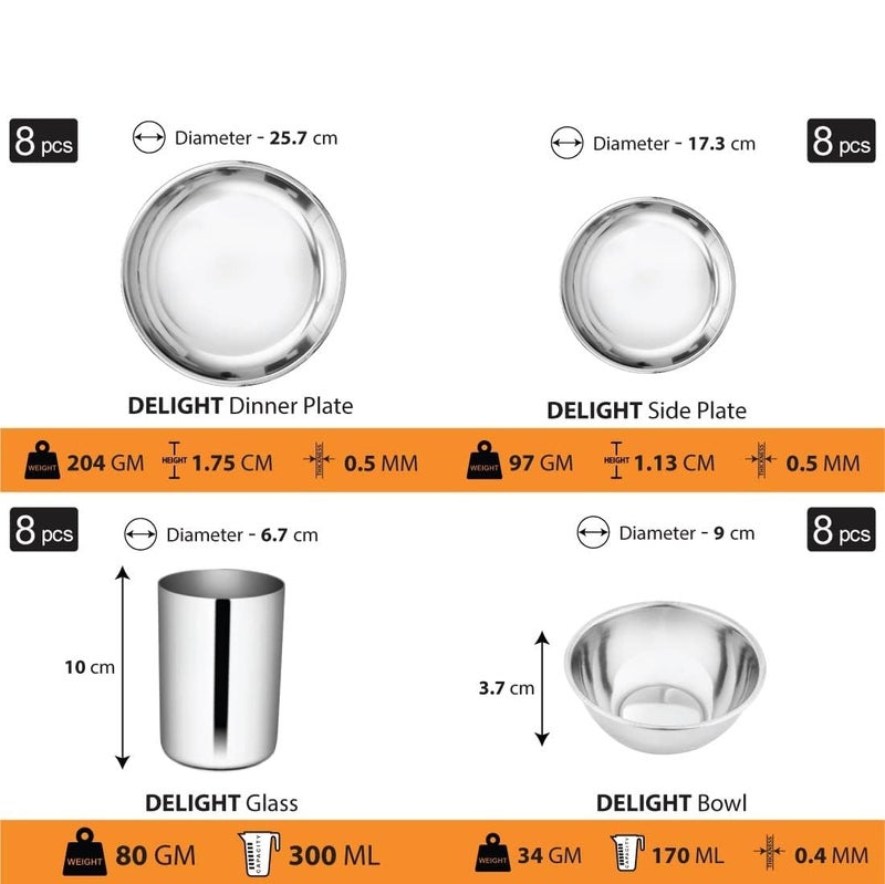 RJ kitchenware Store طقم عشاء ستانلس ستيل ديللايت (90 قطعة) من متجر RJ للأدوات المنزلية - Image 3