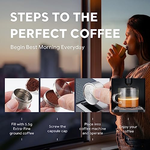 Sesama Reusable Coffee Capsules, Compatible with Essse Caffe S.12 St Machine - Refillable Stainless Steel Pods - Image 5