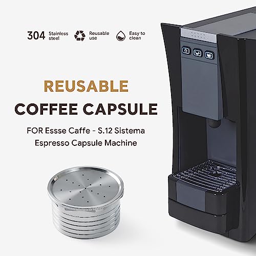 Sesama Reusable Coffee Capsules, Compatible with Essse Caffe S.12 St Machine - Refillable Stainless Steel Pods - Image 3