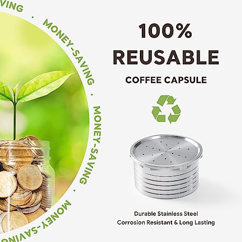 Sesama Reusable Coffee Capsules, Compatible with Essse Caffe S.12 St Machine - Refillable Stainless Steel Pods - Image 4