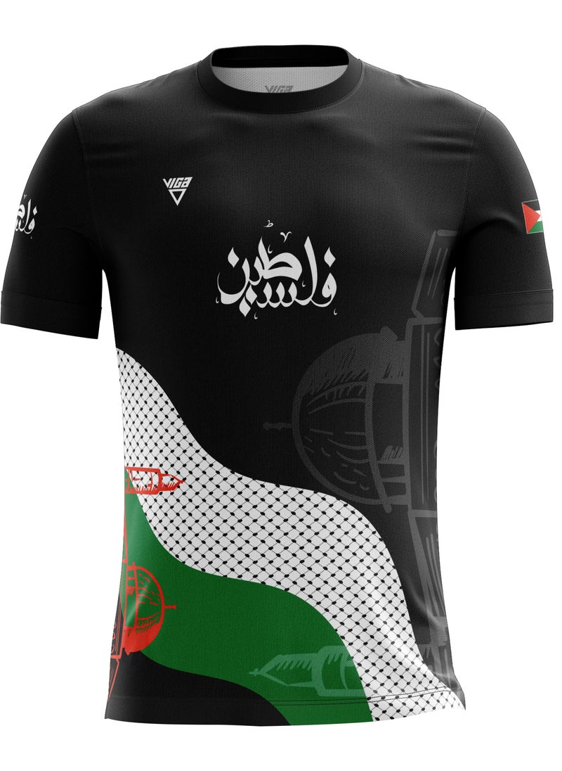 VIGA Kids Palestine Black Soccer T-shirt  - Image 1