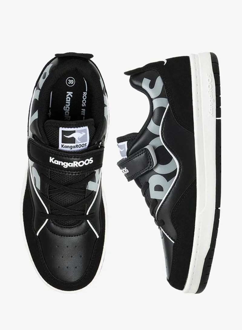 kangaROOS BLACK Women'S Logo Print Sneakers With Hook And Loop Closure for Women | Best Price UAE