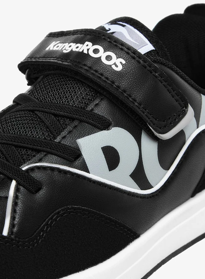 kangaROOS BLACK Women'S Logo Print Sneakers With Hook And Loop Closure for Women | Best Price UAE