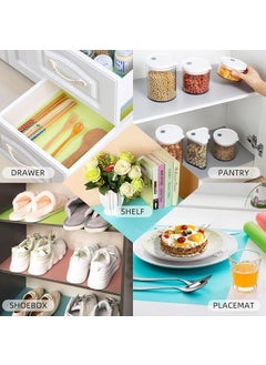 Minitul 4 Pcs Refrigerator Liners MayNest Washable Mats Covers Pads Home Kitchen Gadgets Accessories Organization for Top Freezer Glass Shelf Wire Shelving Cupboard Cabinet Drawers Multicolour  - Image 4