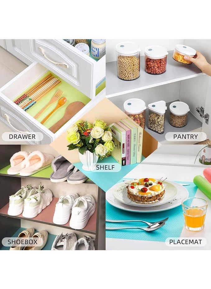 Minitul 4 Pcs Refrigerator Liners MayNest Washable Mats Covers Pads Home Kitchen Gadgets Accessories Organization for Top Freezer Glass Shelf Wire Shelving Cupboard Cabinet Drawers Multicolour  - Image 4