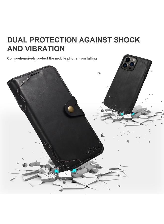 سوتين جراب هاتف جلدي بمشبك من جلد العجل لهاتف iPhone 14 Pro Max - Image 3