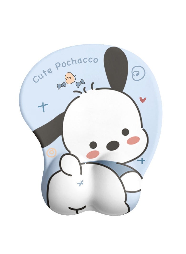 Ergonomic Mouse Pad with Wrist Support, Non-Slip Rubber Base Mousepad, for Home Office Gaming Working Computers Laptop, Easy Typing, Pain Relief, Memory Foam Rebound (Cute Puchacco) - Image 1