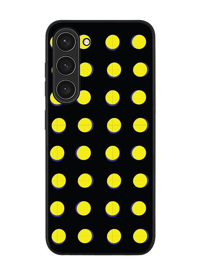 Stylizedd Rugged Black edge case for Samsung Galaxy S23+ 5G Slim fit Soft Case Flexible Rubber Edges Anti Drop TPU Gel Thin Cover - Yellow Dots - Image 1