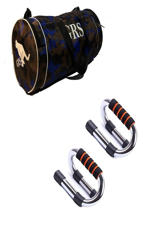 Grès GRS® SUPER_39 Push-up Bars - Strong Steel Pushup Stands & Gym Duffel Bag (Kit) - Image 1