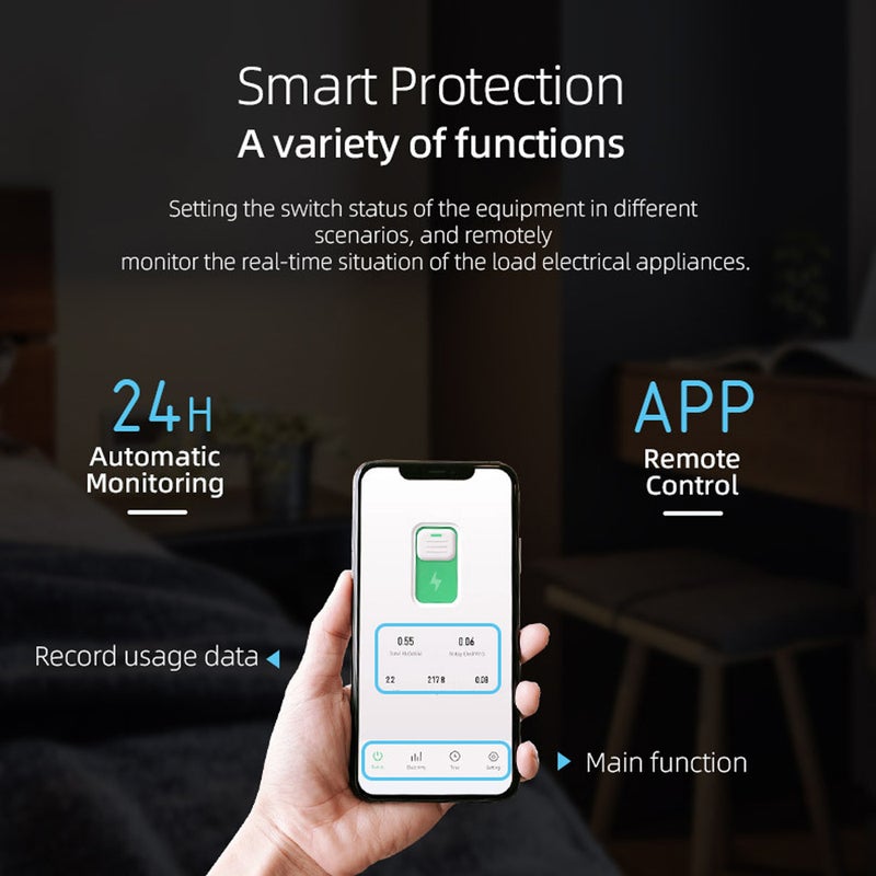 Tuya WiFi Intelligent Circuit Breaker Wireless Remotes Control Switch Mobilephone APP Remotes Viewing Intelligent Home Circuit Breaker Timing Countdown Loop Timing Modes with Metering Compatible with - Image 4