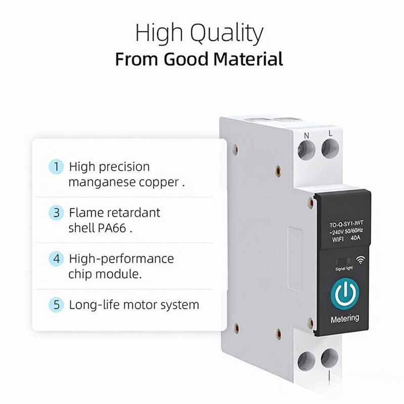 Tuya WiFi Intelligent Circuit Breaker Wireless Remotes Control Switch Mobilephone APP Remotes Viewing Intelligent Home Circuit Breaker Timing Countdown Loop Timing Modes with Metering Compatible with - Image 5
