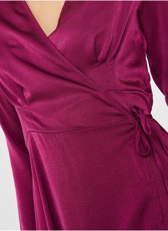 Styli - Pleat Bust Detail Wrap Maxi Dress - Image 1
