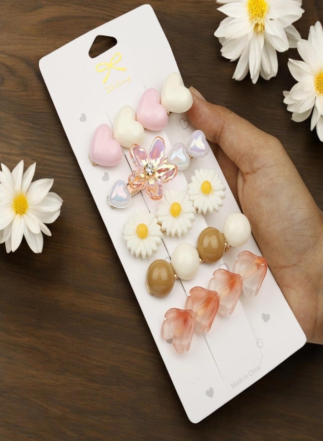 Lupro Hair Pins Korean Stylish Aesthetic Metal Clips for Women and Girls (Multicolor, Pack of 5) (Pastel Multicolor) - Image 1