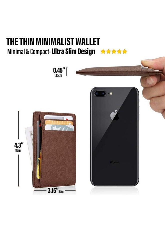 GH GOLD HORSE - Slim Rfid Blocking Card Holder Minimalist Leather Front Pocket Wallet For Women - Image 1