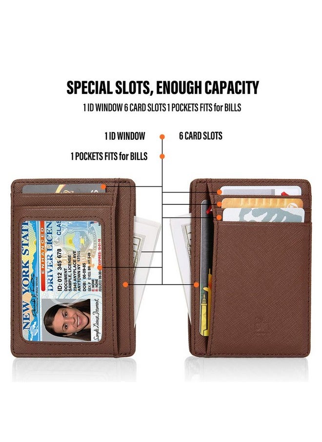 GH GOLD HORSE - Slim Rfid Blocking Card Holder Minimalist Leather Front Pocket Wallet For Women - Image 1