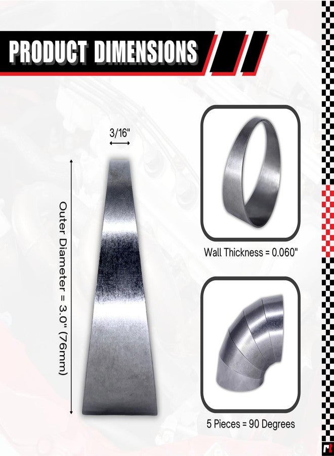 REMTUNE 90 degree 3" 304 Stainless Steel Pie Cuts - Laser Cut and Deburred 5pcs - Image 4