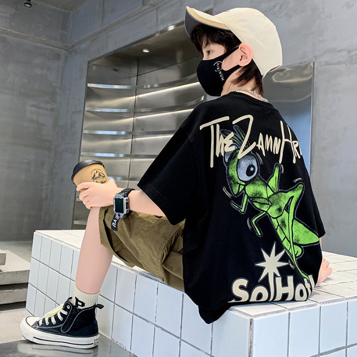 Children'S Clothing Boys' Pure Cotton Short-Sleeved T-Shirt 2026 New Style Kidsren'S Thin Top Boys' Summer T-Shirt Trendy - Image 1