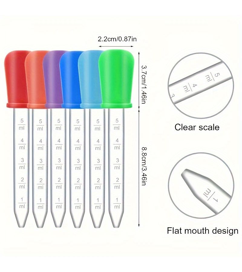 Mixed Color 20Pcs Silicone Liquid Droppers Odorless Easy Clean Epoxy Painting Tool - Image 4