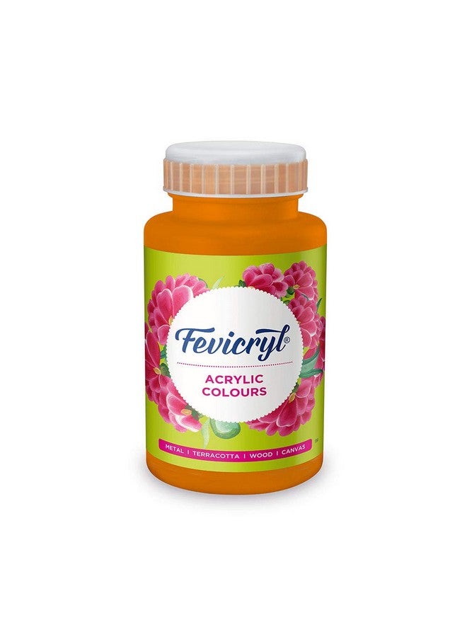 Fevicryl Acrylic Colour Orange, 500ml, Art and Craft Paint, DIY Paint, Rich Pigment, Non-Craking Paint for Canvas, Wood, Leather, Earthenware, Metal | Ideal for School Projects, hobbyists, Artists - Image 1
