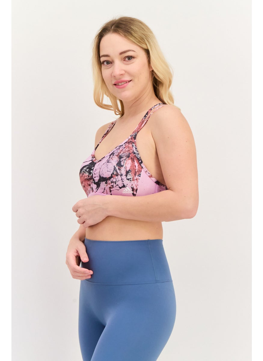 Adidas Women Padded Non Wire Yoga Sports Bra, Mauve  - Image 2