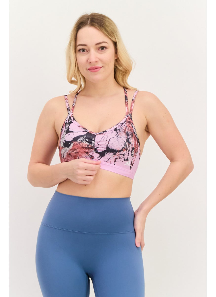 Adidas Women Padded Non Wire Yoga Sports Bra, Mauve  - Image 1