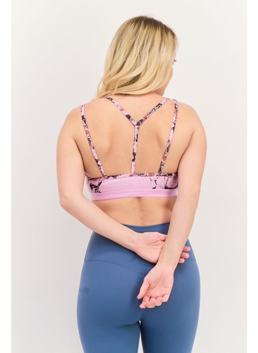 Adidas Women Padded Non Wire Yoga Sports Bra, Mauve  - Image 3
