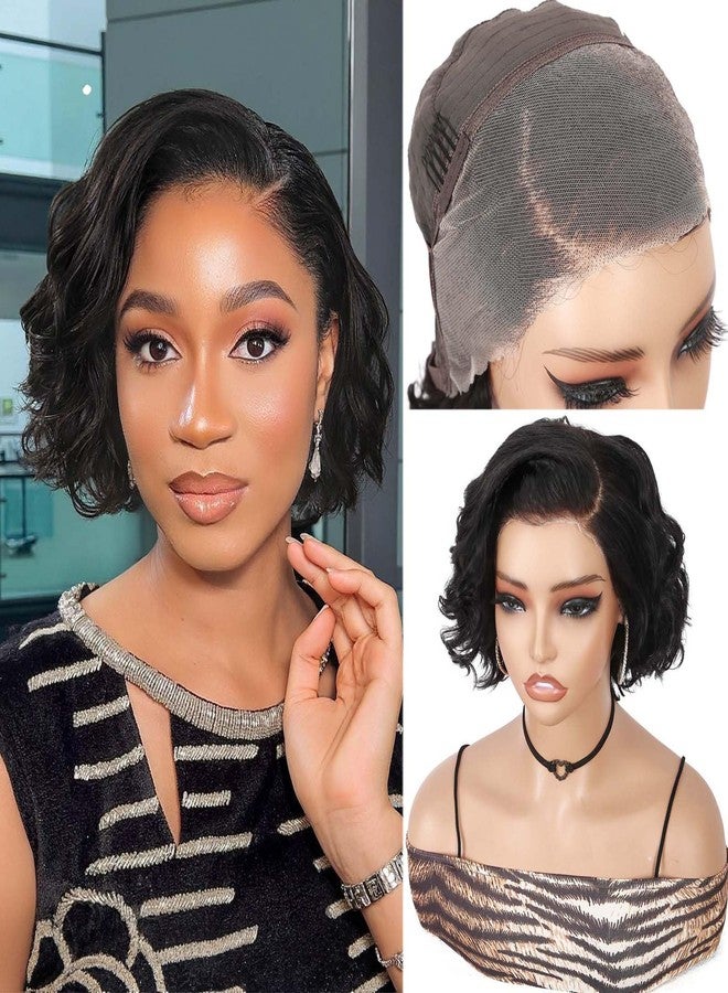 WIGER Curly Bob Wig Human Hair Pre Plucked Pre Cut Short Curly Lace Frontal Wigs Glueless 8 Inch HD Lace 13X4 Lace Front Human Wigs for Black Women - Image 1