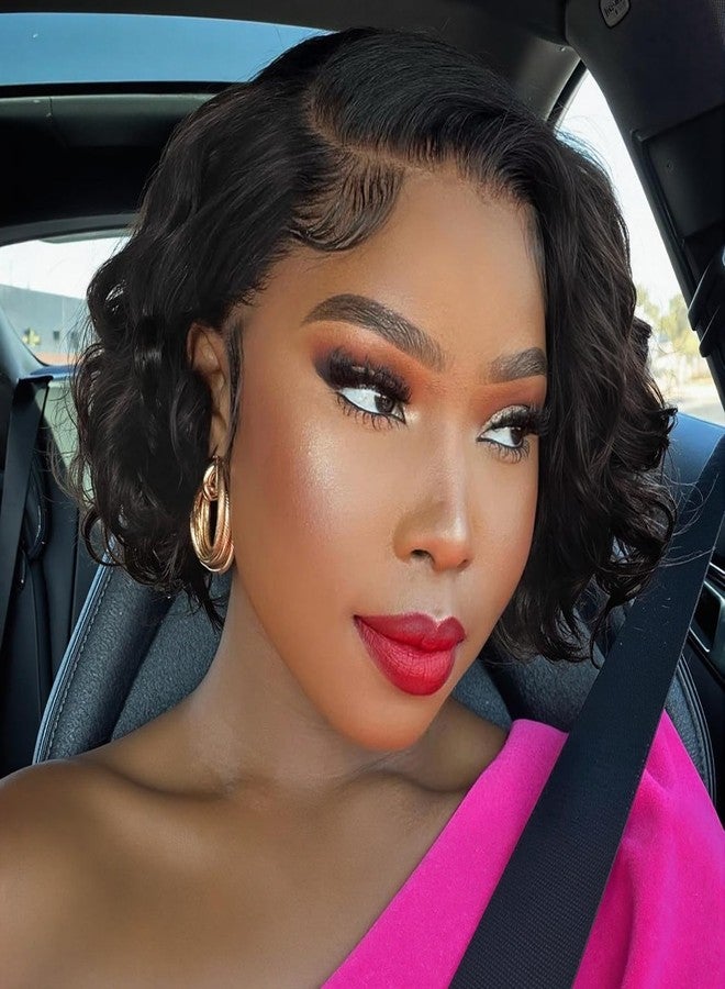 WIGER Curly Bob Wig Human Hair Pre Plucked Pre Cut Short Curly Lace Frontal Wigs Glueless 8 Inch HD Lace 13X4 Lace Front Human Wigs for Black Women - Image 5