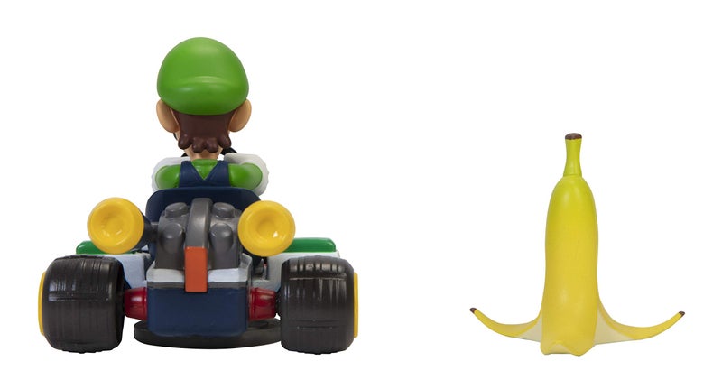 Super Mario Spin Out Mariokart Luigi Racer Vehicle with 360 Spins, Wind Up and Go! Includes One 2.5” Luigi Action Figure - Image 5