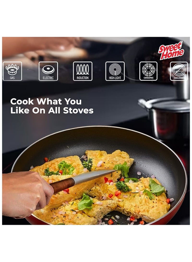 Sweet Home Durable and Easy-Clean 30 CM Non Stick Frying Pan, Aluminium Material, Heat-Resistant Handle, and Fade-Proof Design.  - Image 4
