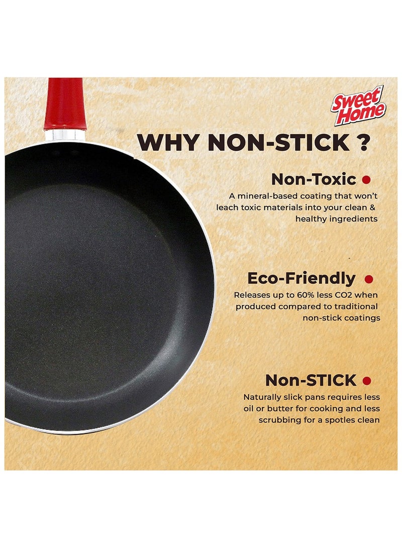 Sweet Home Durable and Easy-Clean 30 CM Non Stick Frying Pan, Aluminium Material, Heat-Resistant Handle, and Fade-Proof Design.  - Image 5