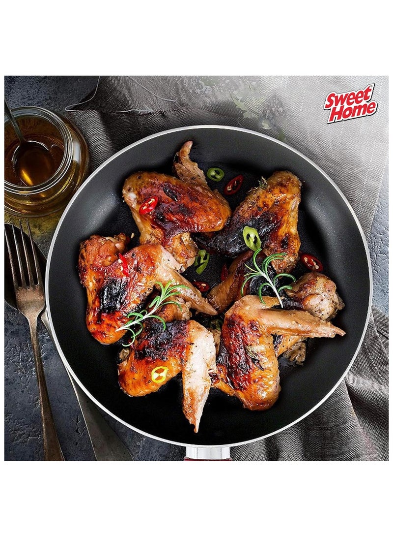 Sweet Home Durable and Easy-Clean 30 CM Non Stick Frying Pan, Aluminium Material, Heat-Resistant Handle, and Fade-Proof Design.  - Image 3