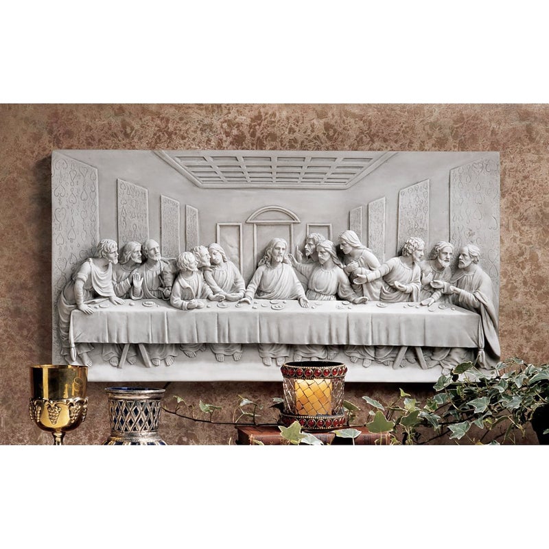 Design Toscano The Last Supper Religious Wall Plaque Sculpture, 23 Inch Wide, 12 Inch Tall, Cast Stone Resin, Antique Stone Finish - Image 4