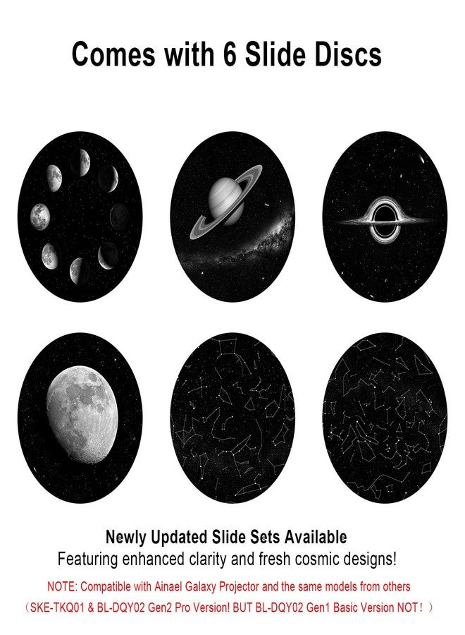 Ainael Galaxy Projector Disc - Ultra HD Projector Slide, Compatible with Ainael Galaxy Projectors and Model SKE-TKQ01 & BL-DQY02 Projectors - 6 Disc Set - Image 2