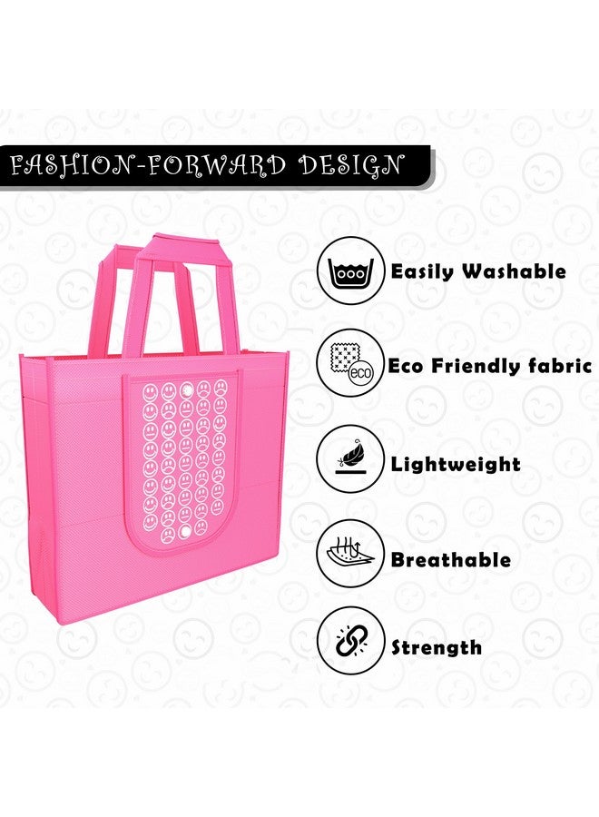 Kuber Industries Kuber Industries Pack of 3 Foldable Shopping Bags For Women | Grocery Bags For Market | Jhola/Thela & Daily Use Bags | Smile- Pink, Green & Purple - Image 5